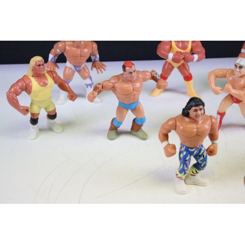 484 - WWF / WWE Wrestling - 12 Hasbro WWF figures to include Macho Man Randy Savage with sector, Mr Perfec... 