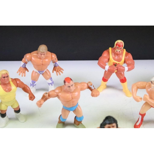 484 - WWF / WWE Wrestling - 12 Hasbro WWF figures to include Macho Man Randy Savage with sector, Mr Perfec... 