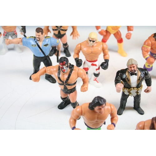 486 - WWF / WWE Wrestling - 15 Hasbro WWF figures to include Demolition (Ax, Crush & Smash), The Rockers, ... 