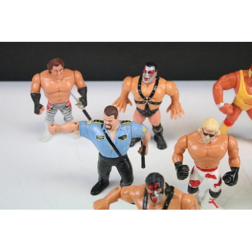 486 - WWF / WWE Wrestling - 15 Hasbro WWF figures to include Demolition (Ax, Crush & Smash), The Rockers, ... 