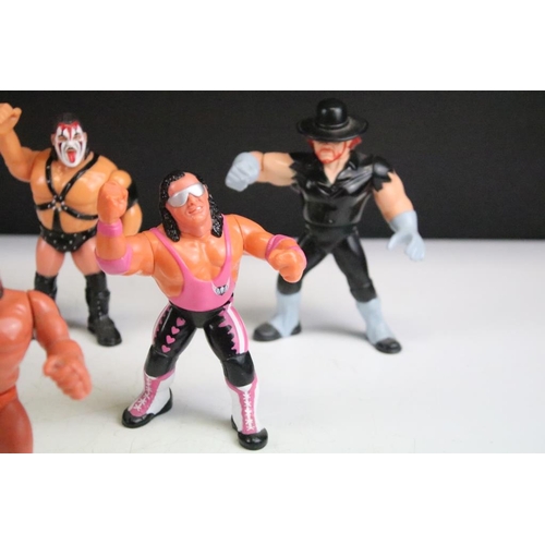 486 - WWF / WWE Wrestling - 15 Hasbro WWF figures to include Demolition (Ax, Crush & Smash), The Rockers, ... 