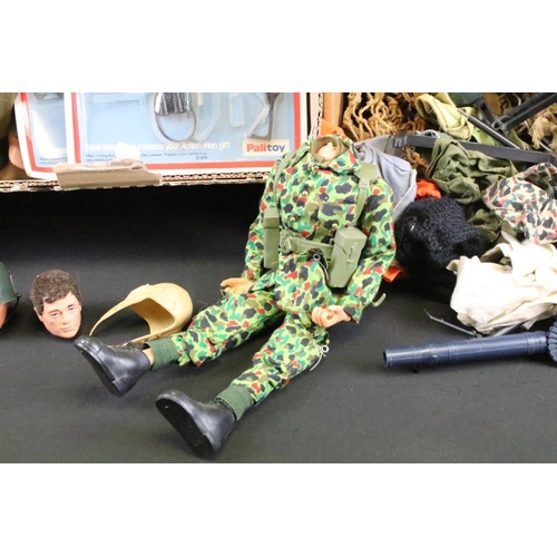 405 - Action Man - Seven Action Man figures (3 x Palitoy, 4 x CPG - heads detached), together with a large... 