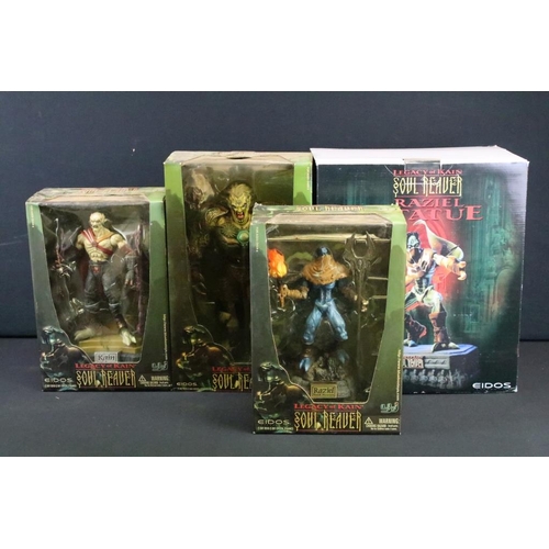 407 - Collection of four boxed Eidos Legacy Of Kain Soul Reaver figures to include Crystal Dynamics Raziel... 