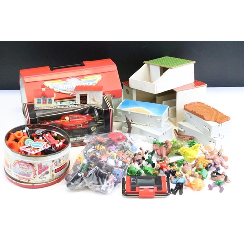 490 - Collection of various mixed toys and games to include Grandstand LCD retro gaming, quantity of Micro... 