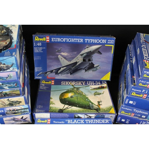 191 - 16 Boxed & unbuilt Revell plastic aircraft model kits, 1/28 to 1/72 scale, to include 04874 F/A-18C ... 