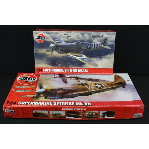 149 - Two boxed Airfix 1/24 plastic model kits to include A17001 Supermarine Spitfire Mk IXc and A12005A S... 