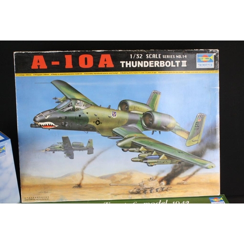 150 - Two boxed Trumpeter 1/32 plastic model kits to include 02249 A-6A Intruder and Aircraft Series No 14... 