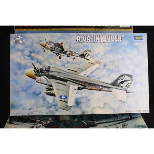 150 - Two boxed Trumpeter 1/32 plastic model kits to include 02249 A-6A Intruder and Aircraft Series No 14... 