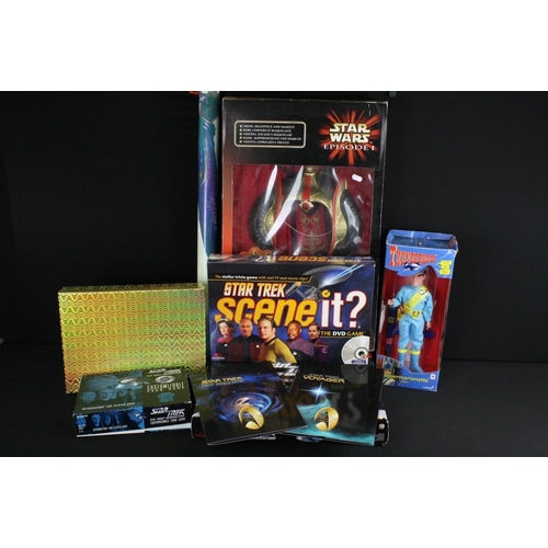 238 - Mixed toys, games & TV related collectables, to include 2 signed Star Trek photographs with CoA (J. ... 