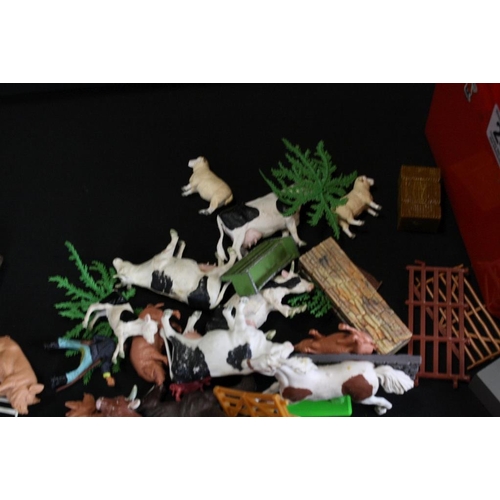 242 - Large collection of various plastic and some diecast animals, figures and scenery to include example... 