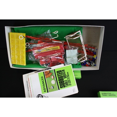 246 - Boxed Subbuteo Table Soccer Super Set (with red & blue teams), together with three LW teams (Manches... 