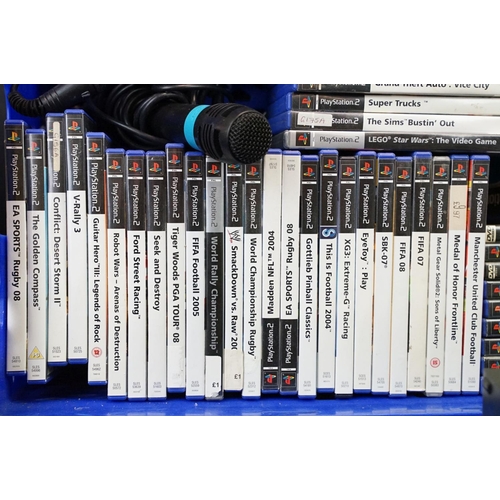 375 - Retro Gaming - A PS2 PlayStation 2 games console with 53 cased PS2 games (Medal Of Honor Rising Sun,... 