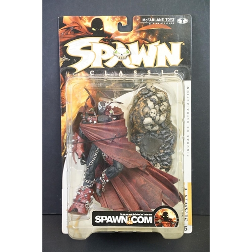 386 - Collection of eight boxed and carded McFarlane Toys Spawn figures to include Spawn V, Medieval Spawn... 