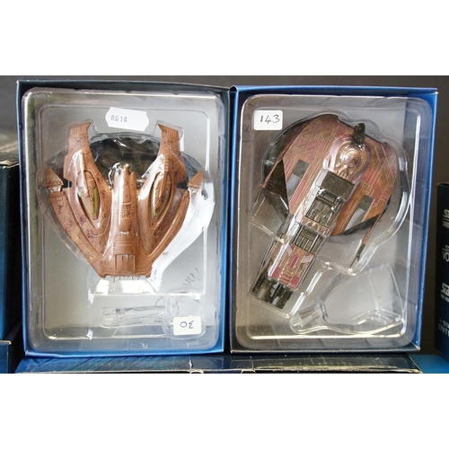 387 - 23 Boxed Eaglemoss Star Trek diecast model starships to include Spock's Jellyfish Ship, Altamid Swar... 