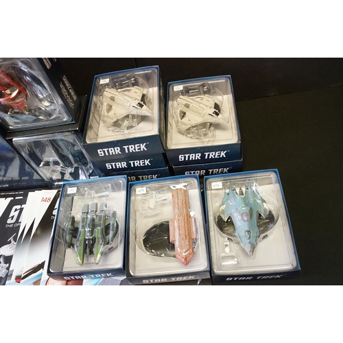 387 - 23 Boxed Eaglemoss Star Trek diecast model starships to include Spock's Jellyfish Ship, Altamid Swar... 