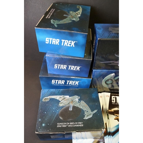 387 - 23 Boxed Eaglemoss Star Trek diecast model starships to include Spock's Jellyfish Ship, Altamid Swar... 