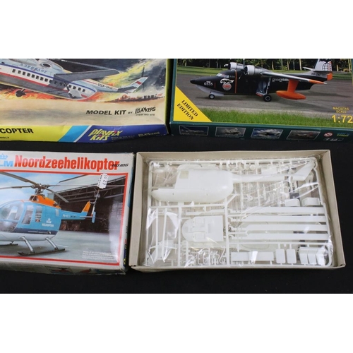 213 - 10 Boxed plastic model kits to include Roden 1/144 Vickers Super VC10 Type 1151 BOAC Airlines, Helle... 