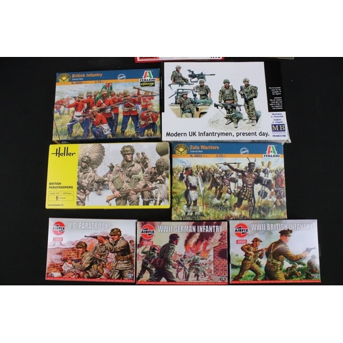 215 - 10 Boxed plastic military model figure sets to include Tamiya 1/16 Wehrmacht Tank Crewman, Italeria ... 