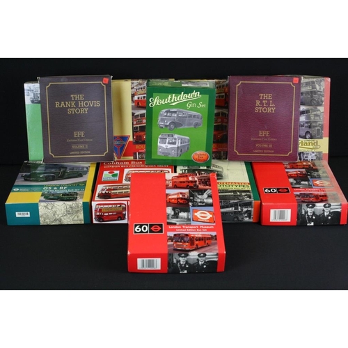 1361 - 12 boxed EFE Exclusive First Editions diecast model bus sets to include 2 x London Transport Museum ... 