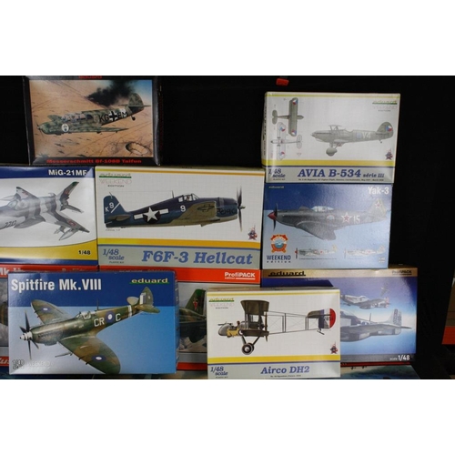 182 - 23 boxed and unbuilt Eduard 1/48 scale plastic model kits to include models 82101, 82122, 8203, 8233... 