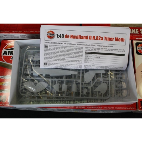 184 - 14 Boxed Airfix 1/48 plastic model kits to include A09184, A08109, A09185, A05138, A50124, A05122A, ... 