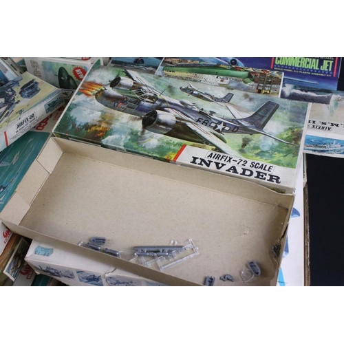 228 - Collection of approximately 50 empty plastic aircraft model kits boxes to include mainly Airfix exam... 