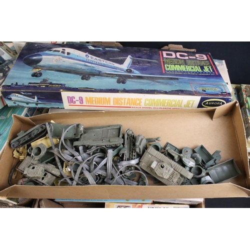 228 - Collection of approximately 50 empty plastic aircraft model kits boxes to include mainly Airfix exam... 