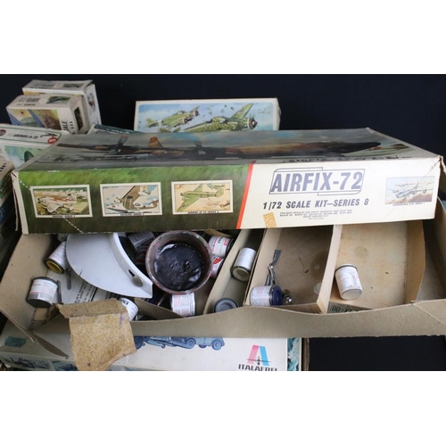 228 - Collection of approximately 50 empty plastic aircraft model kits boxes to include mainly Airfix exam... 