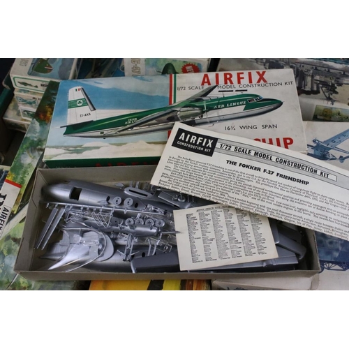 228 - Collection of approximately 50 empty plastic aircraft model kits boxes to include mainly Airfix exam... 