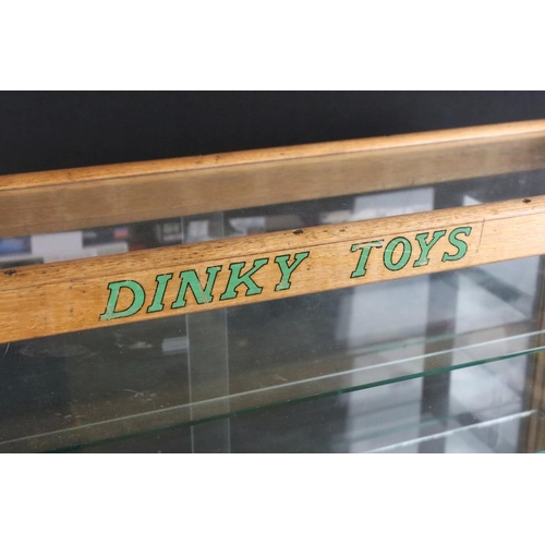 1503 - Dinky Toys point of sale shop counter display cabinet circa 1950's with 4 x internal glass shelves, ... 