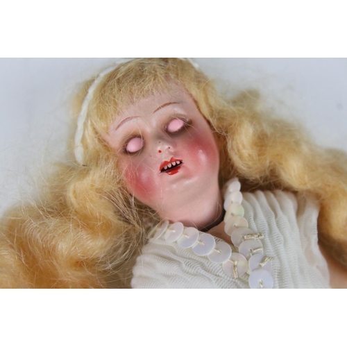 1583 - Small Armand Marseille German 'fairy' doll marked 390 to neck, sleeping blue eyes, teeth, gd overall... 