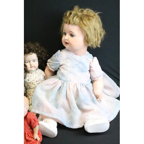 1586 - Collection of 13 composition & bisque headed dolls to include a composition baby doll with sleeping ... 