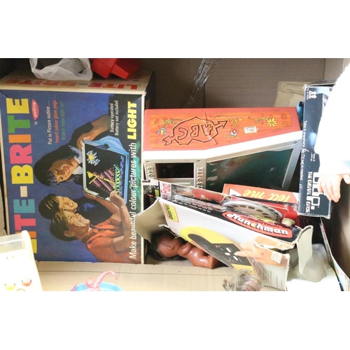 378A - Mixed toys & games to include retro gaming, featuring Grandstand Munchman (tatty box), Parker Blip T... 