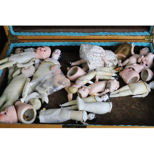 1587 - Large collection of 19th century onwards bisque headed / ceramic / composition dolls, parts & access... 