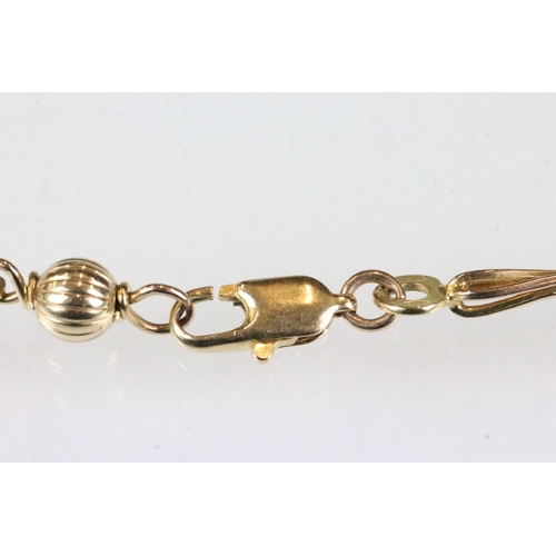 159 - 9ct yellow gold bracelet, broken (af)