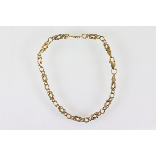 160 - 9ct yellow gold bracelet, broken (af)