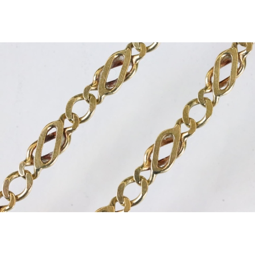 160 - 9ct yellow gold bracelet, broken (af)