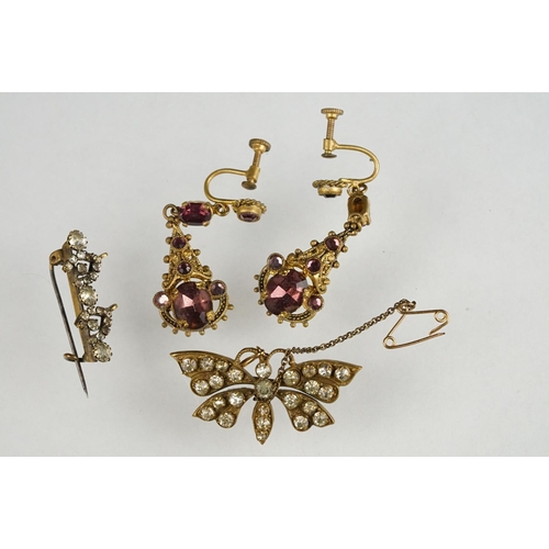 118 - Collection of late 19th and early 20th century costume jewellery to include unmarked silver bar broo... 