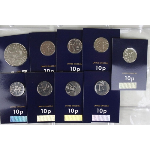 211 - A United Kingdom 10p alphabet coin set complete with bonus coin, comes with change checker album and... 