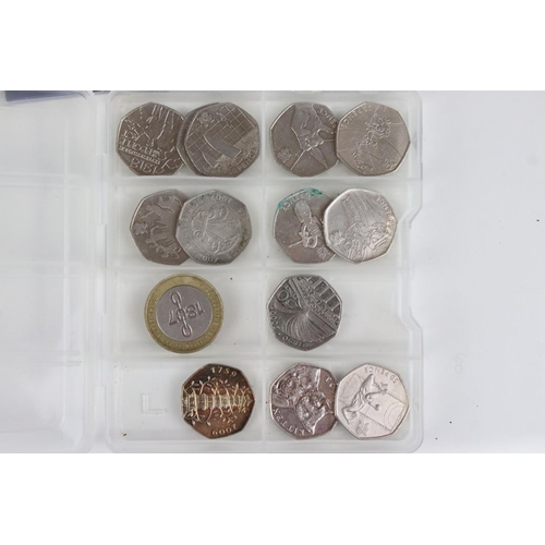 214 - A collection of mainly United Kingdom collectable coins to include 50p and £2 examples together with... 