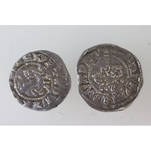 219 - A British King Edward II hammered silver long cross penny together with a King Edward II hammered si... 