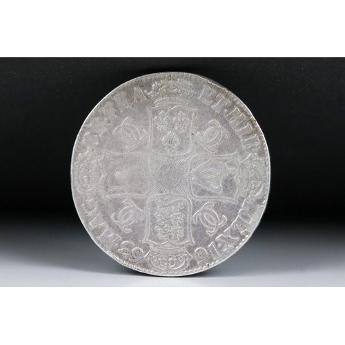 220 - A British King Charles II early milled 1663 silver full crown coin.