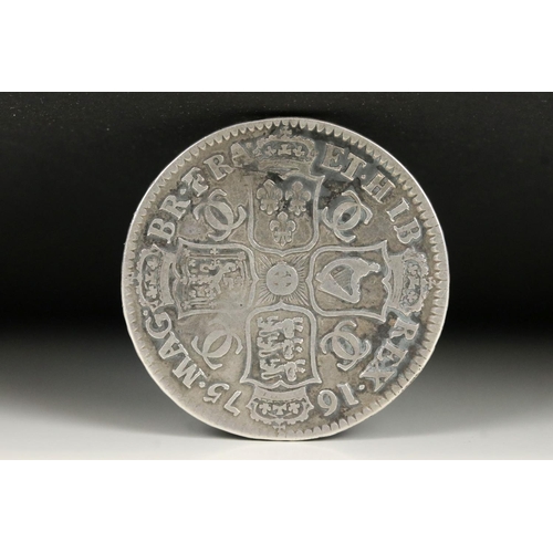 222 - A British King Charles II early milled 1675 silver half crown coin.