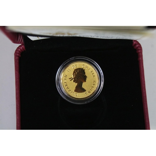 188 - A Canada 24ct gold proof 2014 Gillick Effigy maple leaf coin, encapsulated within fitted display cas... 