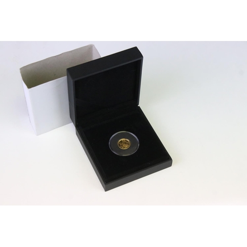 189 - A Queen Elizabeth II 2014 fine gold 1/10 oz Angel coin, encapsulated and within fitted display case.