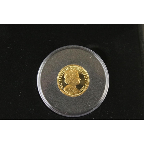 189 - A Queen Elizabeth II 2014 fine gold 1/10 oz Angel coin, encapsulated and within fitted display case.