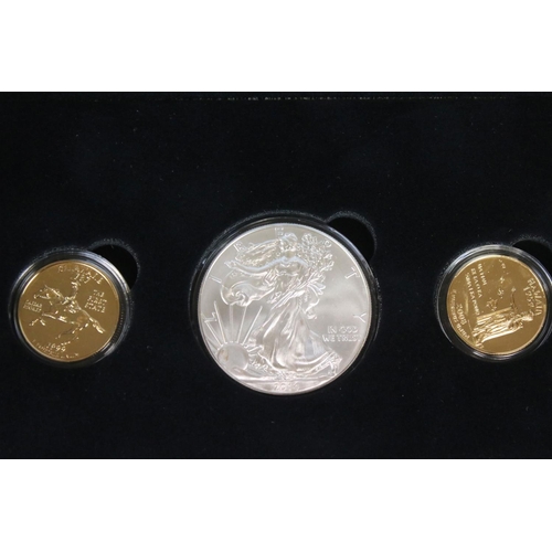 193 - The 15th anniversary of the US state quarter three coin set to include a 2014 silver dollar together... 