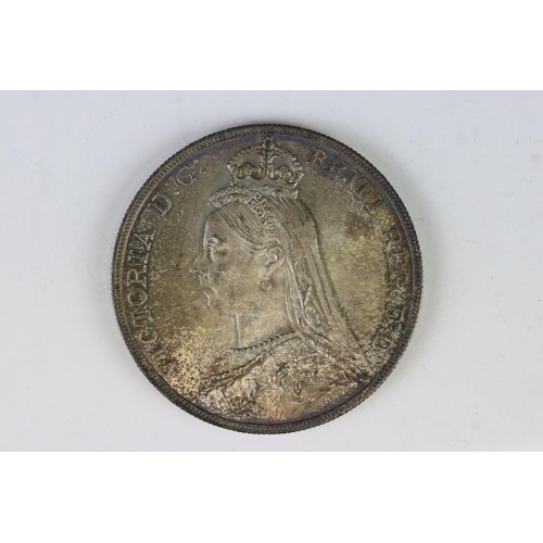 194 - A British pre decimal silver 1887 Queen Victoria full crown coin.