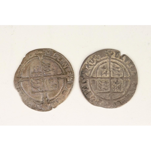 197 - Two British King Henry VIII hammered silver coins.