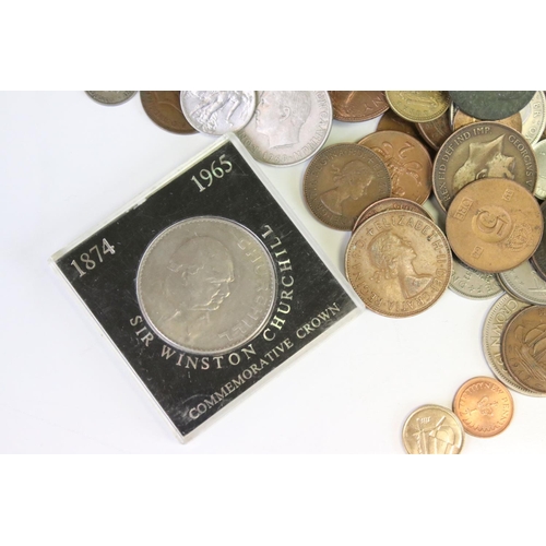 200 - A large collection of British pre decimal and world coins to include many silver examples to include... 